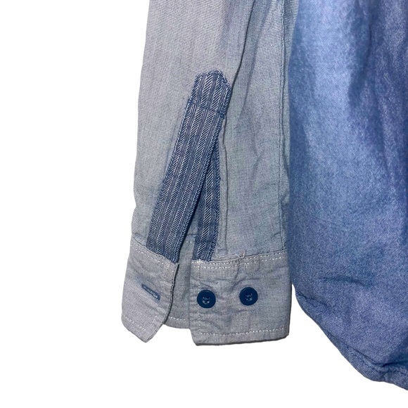 Men’s Vans Long Sleeve Denim Blue Multi-patterned Button Down Shirt Size Medium - Picture 4 of 11